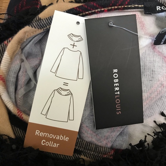 Robert Louis Plaid Sweater Dress & Infinity Scarf Set Beige Black Size 3X - Picture 9 of 13